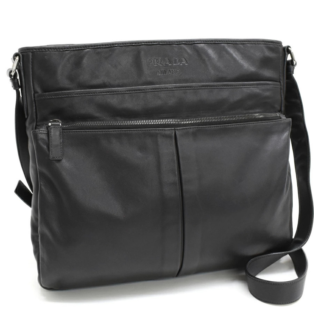 Prada Soft Calf messenger bag black leather